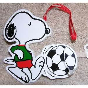    Peanuts Snoopy Soccer 4 Wood Chrsitmas Ornament: Home & Kitchen