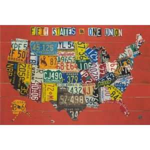 Aaron Foster: 36W by 24H : Fifty States, One Nation CANVAS Edge #3 