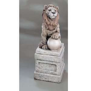  Henri Studio Castle Lion On Orb (Facing Left)_Aged Iron 