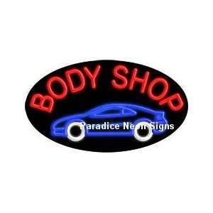  Flashing Body Shop Neon Sign (Oval): Sports & Outdoors