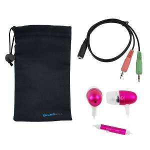  GTMax Hot Pink 3.5mm Soft Gel Microphone Headset + Headset 