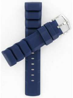 Hirsch 22mm Blue Rubber Extreme Series Watch Band  
