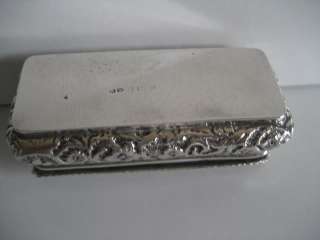 EMBOSSED STERLING SILVER TRINKET BOXBIRMINGHAM 1901(B)  