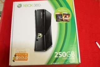 BRAND NEW Microsoft Xbox 360 Black Console 250gb Halo Reach and Fable 