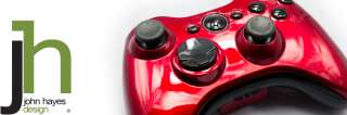 CUSTOM MODDED XBOX 360 RED AND BLACK CONTROLLER SHELL CASE MOD 