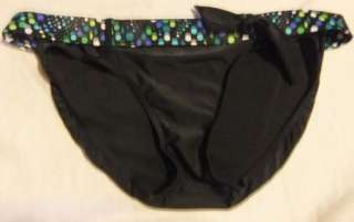 Womens Sz 16 Body ID 2 Pc Tankini Swim Suit Black w/ Polka Dots  