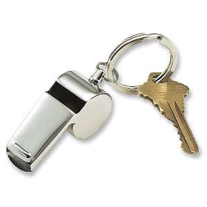  Stainless Steel Coach Whistle Key Ring: Jewelry