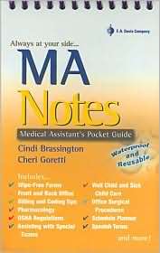 MA Notes Medical Assistants Pocket Guide, (0803612818), Cindi 