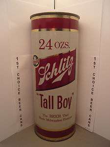 24oz SCHLITZ 1956 TALL BOY FLAT TOP BEER CAN #237 7  