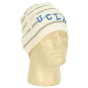   UCLA Bruins Fashion Stripe Winter Knit Hat   White: Sports & Outdoors