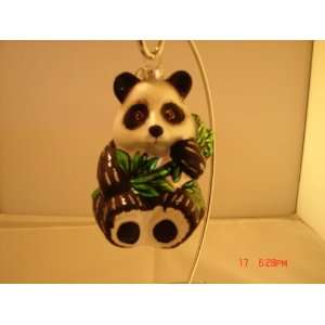  Panda Bear Hand blowen Glass Chrismtas Ornament New still 