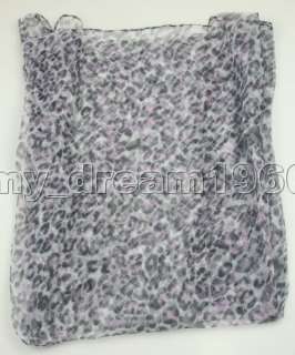 Womens Fashion Leopard 100% silk Shawl Scarf 56X21 #2722  