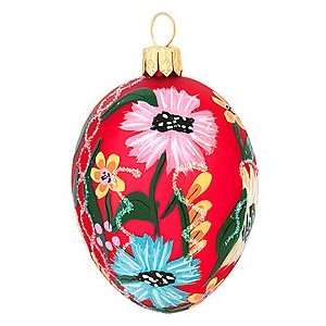  Red Egg With Flowers Ornament: Home & Kitchen