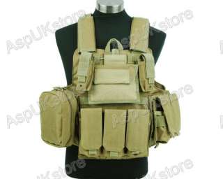 Molle Airsoft Tactical Strike Plate Carrier Vest  TAN G  