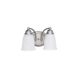   132 2 Light Bath Vanity Light in Matte Nickel with Acid Washed glass