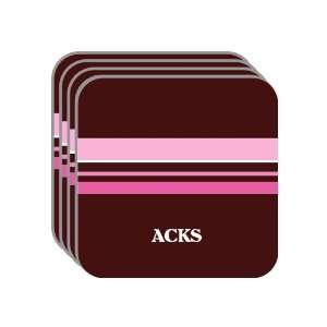 Personal Name Gift   ACKS Set of 4 Mini Mousepad Coasters (pink 