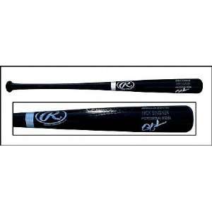 Nick Swisher Autographed Bat: Professional Model Rawlings Baseball Bat