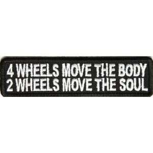  Move the Soul Biker Patch, 4x1 inch, small embroidered biker patch 