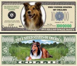 COLLIE DOG DOLLAR BILL (2/$1.00)  