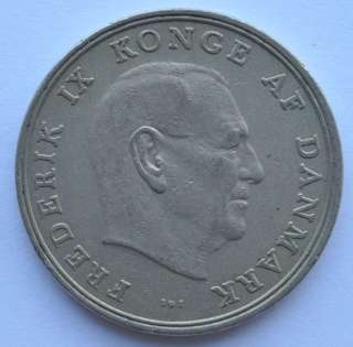 1972 Denmark 5 Kroner Crown Coin VF. 100% Authentic.