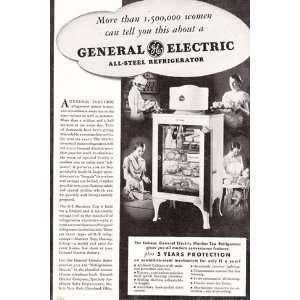  Print Ad: 1934 General Electric All Steel Refrigerator 