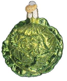 This glass iceberg lettuce head ornament has an old world style and 