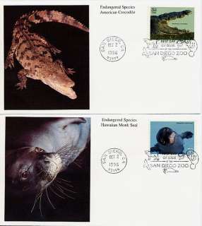 3105 ENDANGERED SPECIES FDC SET BY MYSTIC 1996  