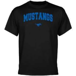  NCAA SMU Mustangs Black Mascot Arch T shirt  Sports 