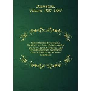    RÃ¤the und Kameral Candidaten Eduard, 1807 1889 Baumstark Books