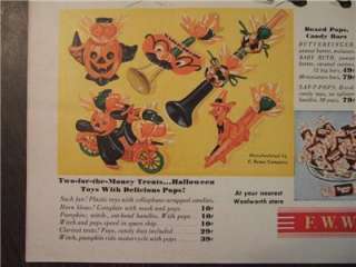 Very HTF Vintage 1950s F.W. Woolworths Halloween Ad E. Rosen Plastic 