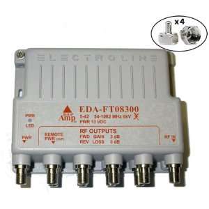  Electroline EDA FT08300 8 Port TV Signal Booster/Amplifier 
