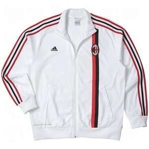  adidas Mens AC Milan Core Track Jacket White/Lt Scarlet 