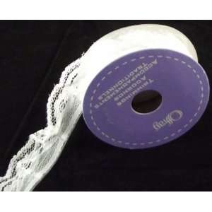  Offray Swanky Lace Ribbon & Trim, 1 Wide, 9 Feet, White 