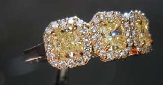 62ctw Fancy Light Yellow Radiant Cut Halo Diamond Ring R3736 Diamonds 