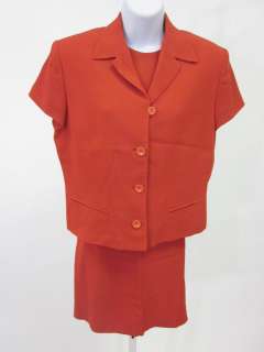 EMANUEL UNGARO PETITE Red Three Piece Skirt Suit Sz 12  