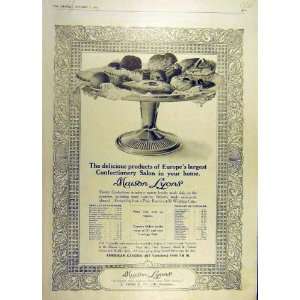  1916 Maison Lyons Confectionery American Candies Print 