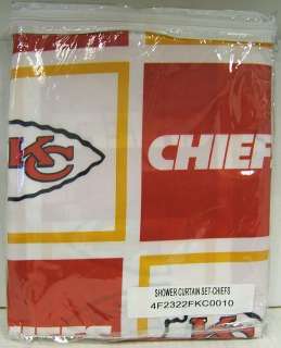 Kansas City Chiefs 72x72 Fabric Bathroom Shower Curtain   