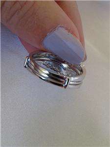 Sterling Silver 925 Woman Wedding Ring Set CZ Size 9