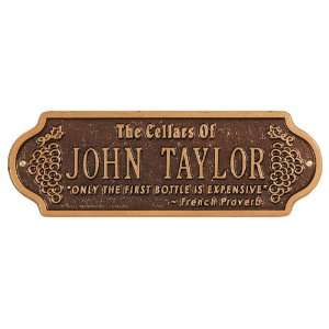  Wine Cellar Personalized Plaque   Wine Collector