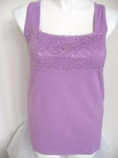 NWOT Liz & Me Square Neck Lace Front Cami  Lavender 3X  