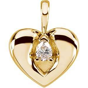   : R45124D 14K Yellow Gold Ct Mark Of Love Diamond Pendant: Jewelry