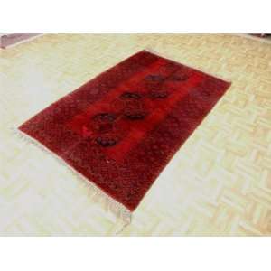    44 x 65 Red Hand Knotted Wool Kazak Rug: Furniture & Decor