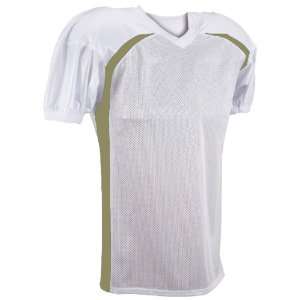   Youth FJY 5 Dazzle Custom Football Game Jerseys WHITE/VEGAS GOLD YM