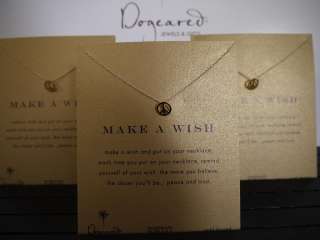 NWT Dogeared make a wish necklace with gold dipped peace sign