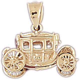 Dazzlers 14k Yellow Gold Cinderella Pumpkin Carriage Charm4333  