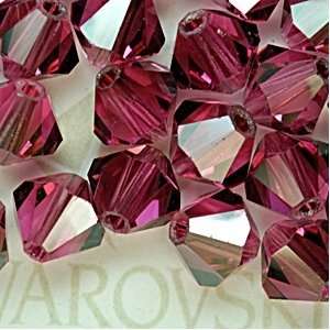  Swarovski Crystal Bicone 5301 6mm ROSE SATIN Beads (20 