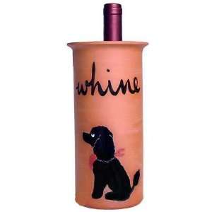    Zeppa Black Poodle Dog Clay Whine Wine Cooler: Kitchen & Dining
