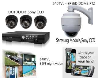 4ch CCTV DVR home security camera system+speed dome PTZ  