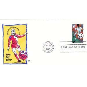  1994 U.S. 29ct Stamp #2834 World Soccer Championship on 