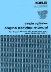 Kohler K141 K241 K301 K321 K341 K Engine Service Manual  